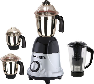 

Sunmeet SM_750W_ArwaMet-BlkSlv_4JIV_MG18-MA 750 Juicer Mixer Grinder(Black Silver, 4 Jars)