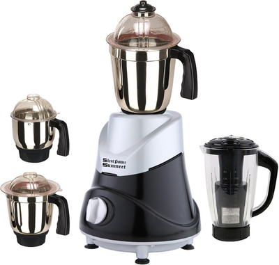 

SilentPowerSunmeet SPS_1000W_ButMet-SlvBlk_4JBK_MG18-MA 1000 Juicer Mixer Grinder(Silver Black, 4 Jars)