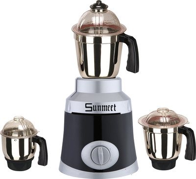 

Sunmeet SM_750W_GrnComMet-SlvBlk_3J_MG18-MA 750 Mixer Grinder(Silver Black, 3 Jars)