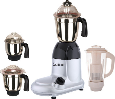 

Sunmeet SM_750W_CryMet-BlkSlv_4JIV_MG18-MA 750 Juicer Mixer Grinder(Black Silver, 4 Jars)