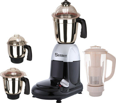 

Sunmeet SM_750W_CryMet-SlvBlk_4JIV_MG18-MA 750 Juicer Mixer Grinder(Silver Black, 4 Jars)