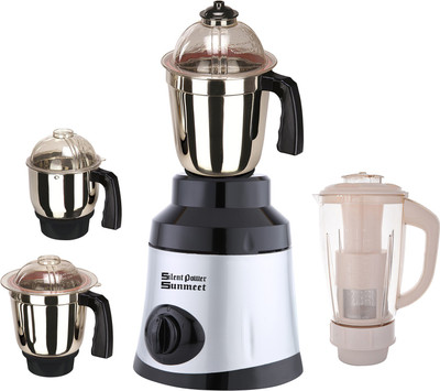 

SilentPowerSunmeet SPS_1000W_GrnComMet-BlkSlv_4JIV_MG18-MA 1000 Juicer Mixer Grinder(Black Silver, 4 Jars)