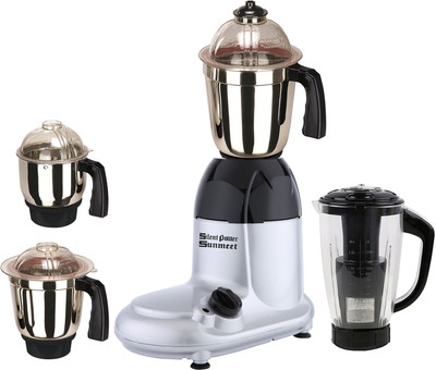 

SilentPowerSunmeet SPS_1000W_CryMet-BlkSlv_4JBK_MG18-MA 1000 Juicer Mixer Grinder(Black Silver, 4 Jars)