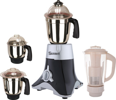 

Sunmeet SM_1000W_VDMMet-SlvBlk_4JIV_MG18-MA 1000 Juicer Mixer Grinder(Silver Black, 4 Jars)