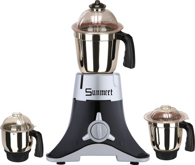 

Sunmeet SM_750W_VDMMet-SlvBlk_3J_MG18-MA 750 Mixer Grinder(Silver Black, 3 Jars)