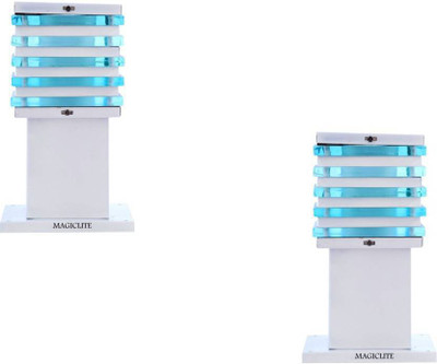 PR Prashant Icecube White Pack of 2pc Gate Light Outdoor Lamp(Steel)