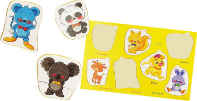 

Miss & Chief Animal Theme Wooden Educational Jigsaw Puzzle Board Game for Kids(1 Pieces)