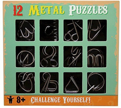 

Shopat7 12 Challenging Metal Puzzles for Kids Age 8+(12 Pieces)