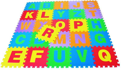 

Sanyal Eva Foam 36 Pcs Pack Alphabet Numerals Crawling Mini Puzzle Mats (10 mm thick) - Multicolored(36 Pieces)