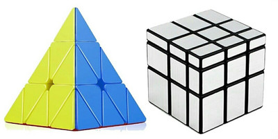 

zhomcollection Supper Smooth Pyramid And Mirror Cube Silver Pack Of 2(2 Pieces)