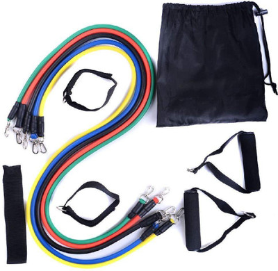 

GOCART High Quality 11 Pcs Resistance Bands With Carry Bag, Door Anchor, Ankle Straps Resistance Tube(Multicolor)