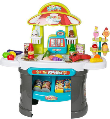 

Jack Royal Super Market Set For kids with cash register and scanner- Multi Color