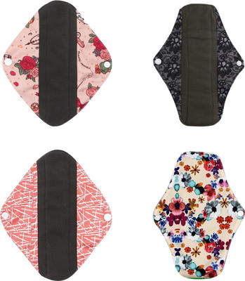 

Kumari's Large(Pack Of 4) Reusable Sanitary Pads With Bamboo Charcoal Absorbency Layers, Menstrual Cloth Pads, Nursing Panty Liners, Post Delivery Bleeding Sanitary Pad Sanitary Pad(Pack of 4)
