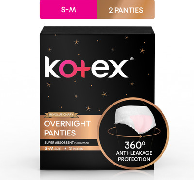 

Kotex Overnight Panties Super Absorbent Periodwear S/M Size Sanitary Pad(Pack of 2)