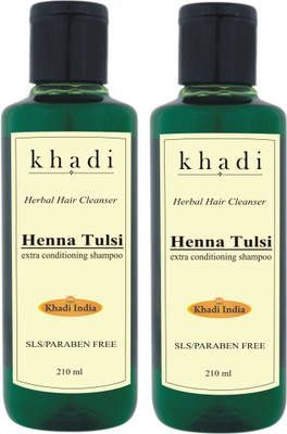 Khadi Henna Tulsi Extra Conditioning Shampoo (Pack of 2)(210 ml)