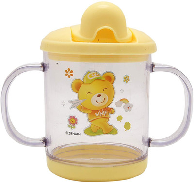 

Poddar Fashion Square Baby Cute Stylish Bpa Free Unbreakable Sippy Cup (Sipper Kids Mug) Hard Spout Infant PP Water/Juice Training Sipper Cup with Handles & Dust Free with Handel(Yellow)