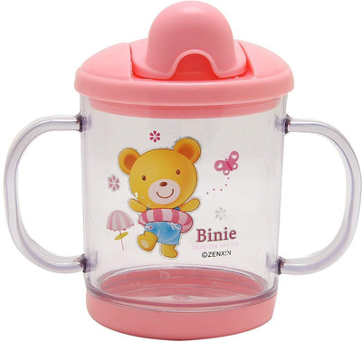 

Poddar Fashion Square Baby Cute Stylish Bpa Free Unbreakable Sippy Cup (Sipper Kids Mug) Hard Spout Infant PP Water/Juice Training Sipper Cup with Handles & Dust Free with Handel(Pink)