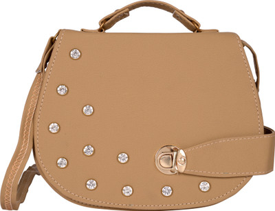 

Exotique Women Casual Beige Leatherette Sling Bag