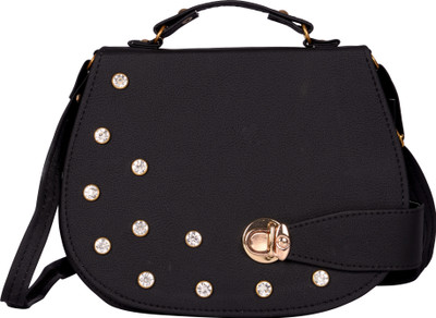 

Exotique Women Casual Black Leatherette Sling Bag