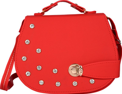 

Exotique Women Casual Red Leatherette Sling Bag