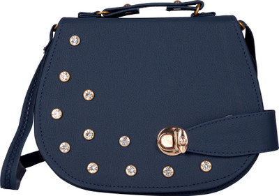 

Exotique Women Casual Blue Leatherette Sling Bag