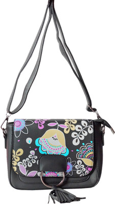 Bag-Age Girls Casual Black Leatherette Sling Bag