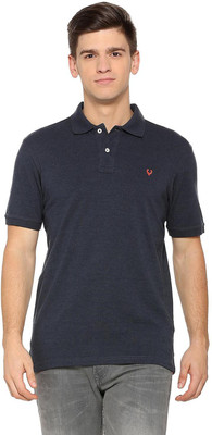 Allen Solly Solid Men Polo Neck Blue T-Shirt