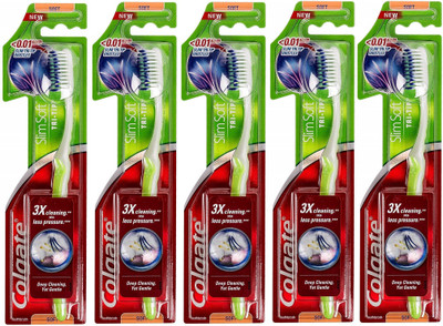 

Colgate Slim Soft Tri-Tip (Pack of 5) Soft Toothbrush(Pack of 5)