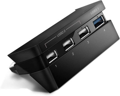 Tobo 4-in-1 PS4 Slim High Speed Adapter USB HUB 1 USB 3.0 Port + 3 USB 2.0 Ports TP4-889 USB Hub(Black)