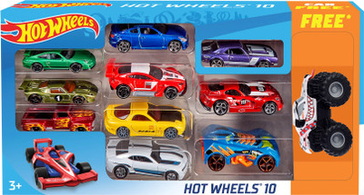 

Hot Wheels Promo Pack (10 car Pack+ 1 monster Jam Car) New Edition 2018(Multicolor)