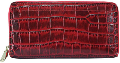 

G'leani Women Red Genuine Leather Wallet(14 Card Slots)