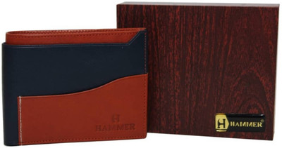 

hammer Men Brown, Blue Genuine Leather Wallet(5 Card Slots)