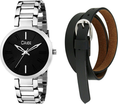 

Crude Analog Watch, Belt Combo(Black)