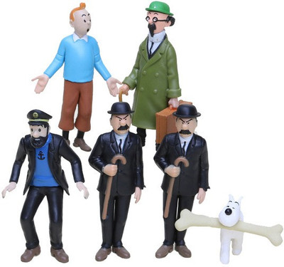 

MG traders The Adventures of Tintin Action Figure Toy, 4-9cm (Multicolour) - 6 Pieces Set(Multicolor)
