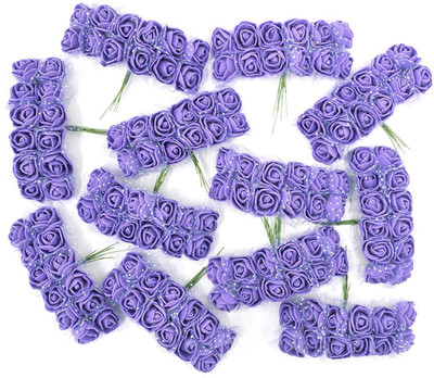 

AsianHobbyCrafts Artificial Foam Flowers Roses for Decoration Purposes,Hair Tiaras,Marriage Bouquets,Wrist Corsage: 144pcs Bunch; Size: 1.5cm (Purple)