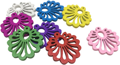 

Aumni Crafts Wooden Jewellery Pendants Scrapbooking DIY Keychain 26mm Flower Mixed Colors (Pack of 20 pieces)
