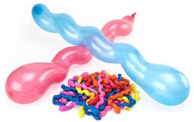 

SR Gifts Solid SPIRAL BALLOON 100 PC Balloon(Multicolor, Pack of 100)