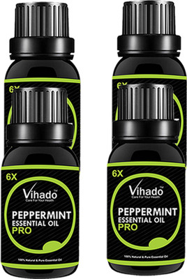 

VIHADO Peppermint Essential Oil 100% Pure Natural & Therapeutic Grade For Aromatherapy, Skin, Acne & Hair Growth (30 ML) (Pack of 4)(30 ml)