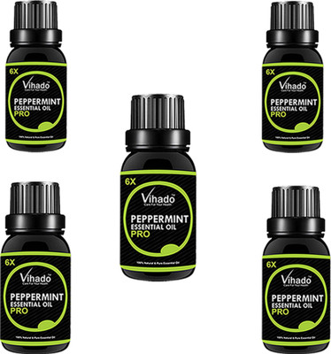 

VIHADO Peppermint Essential Oil 100% Pure Natural & Therapeutic Grade For Aromatherapy, Skin, Acne & Hair Growth (25 ML) (Pack of 5)(25 ml)