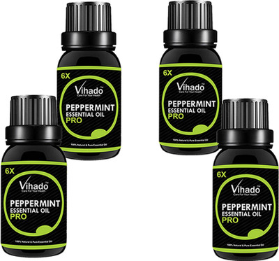 

VIHADO Pure Premium Quality PepperMint Essential Oil 6X PRO (10 ML) (Pack of 4)(10 ml)