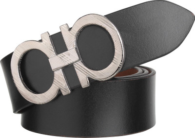 

Styles Creation Men Party Black Genuine Leather Belt, Black;silver