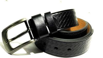 

LAER Men Formal Black Genuine Leather Belt