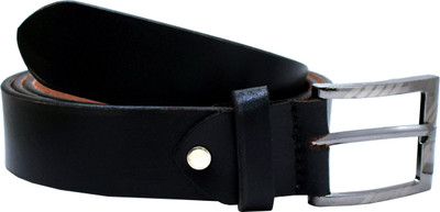 Xpra Men Formal Black Genuine Leather Belt