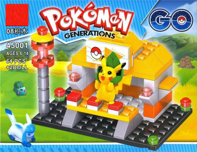 

Sanyal Pokemon Go 64 pcs with 2 Mini Figure Building Block Toy - Multicolored(Multicolor)