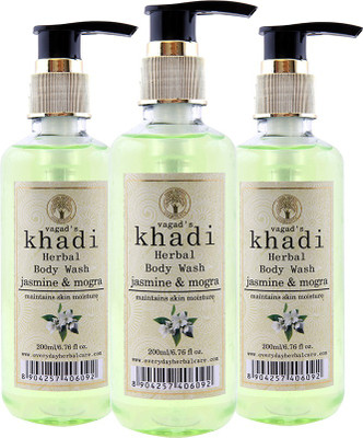 

Vagad's Khadi Jasmine and Mogra Body Wash(600 ml, Pack of 3)