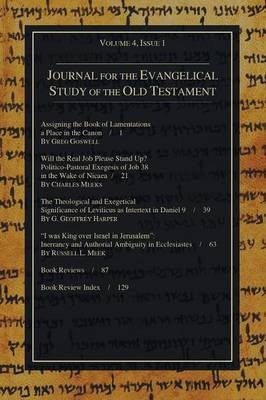 Journal for the Evangelical Study of the Old Testament, 4.1(English, Paperback, unknown)