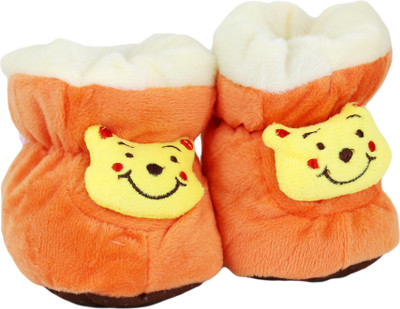 

Neska Moda 0 To 12 Month Baby Booties(Toe to Heel Length - 12 cm Orange)