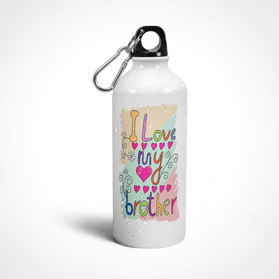 

iKraft I Love My Brother Printed Aluminium Sipper Suitable for Gyiming- Gift for Brothers 600 ml Sipper(Pack of 1, White)