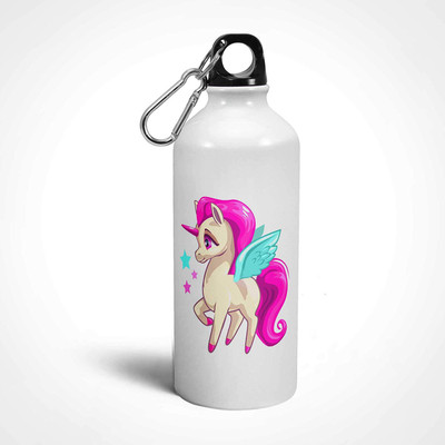 

iKraft Lovely Printed Unicorn Water Bottle-White-600ml-Gift for Parties 600 ml Sipper(Pack of 1, White)