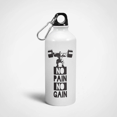 

iKraft No Pain, No Gain Printed Motivational Sport Bottle-600ml Bottle for Tracking 600 ml Sipper(Pack of 1, White)